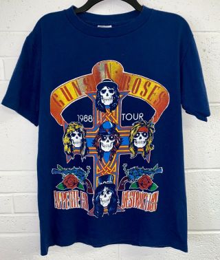 Vintage Guns N’ Roses 1988 Appetite For Destruction Concert Aerosmith T - Shirt M