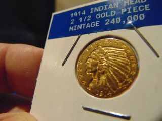 1914 $2.  50 Gold Indian Head - Rare - 240,  000 Mintage 4