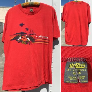 Vintage California T - Shirt Thin Jerzees By Russell XL Crafted With Pride In USA 2