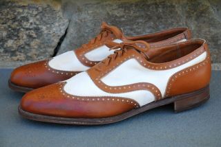 Crockett & Jones 12d Wingtip Spectator Dress Shoes Ralph Lauren Vintage Two Tone