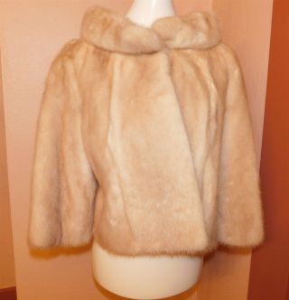 Vintage Blonde Mink Fur Capelet Jacket Stole Evans Furriers