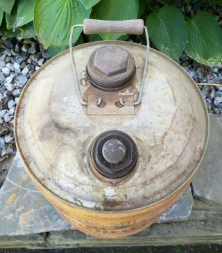 Vintage RICHLUBE 5 Gallon Motor Oil Can With Wooden Handle 5