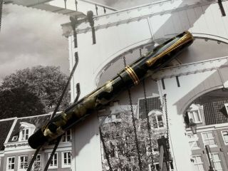 Vintage restored Danish 1930s PENOL Ambassador Green Marble No.  15 fountain pen 2