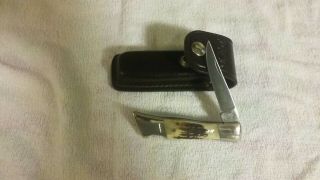 Vintage Schrade I - Xl Wostenholm Sheffield England Stag Lockback Knife W Sheath