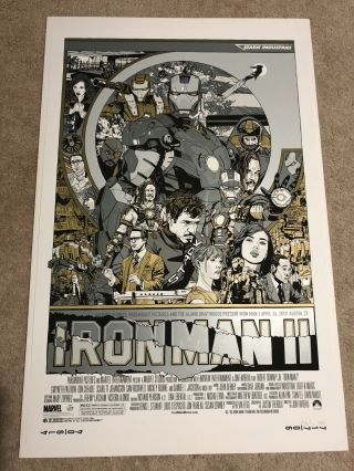 Tyler Stout Iron Man 2 Variant Poster Signed Edition 40/130 Mondo Print Rare