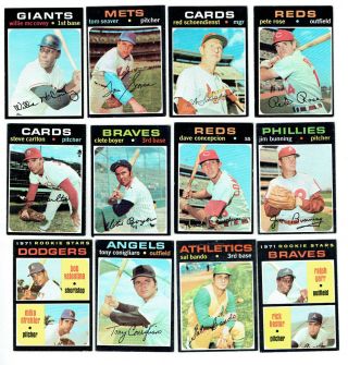 1971 Topps Partial Complete Baseball Card Set Vintage 304 Cards Seaver,  Rose