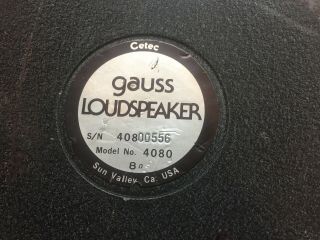 Cetec Gauss HF4080 Vintage 8 Ohm Compression Driver PAIR - - 100 Functional 2