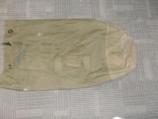 Us Army Wwii Type Canvas Duffel Bag,  Named,  Mfg.  1956,  Foster Co.