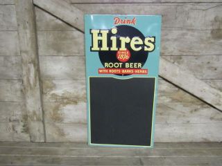 Vintage Tin Drink Hires Root Beer Embossed Chalkboard Menu Sign