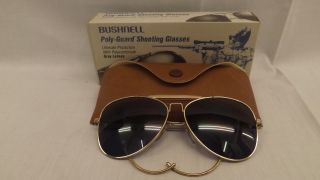 Vtg Bushnell Bausch & Lomb Poly - Guard Shooting Glasses Gray Lenses 80 - 3302