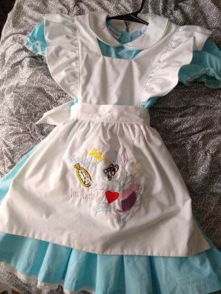Vintage Disney Store Alice In Wonderland Dress Embroidered Costume Girls 6x Rare
