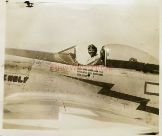 Wwii Photo - P - 51 Mustang Fighter Plane & Pilot Inside Cockpit - (44 - 15413)