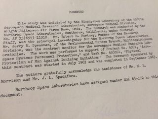 NASA Vintage 60 ' s Astronaut Space Radiation Dose Report Biophysics Mcm Mid 1964 3