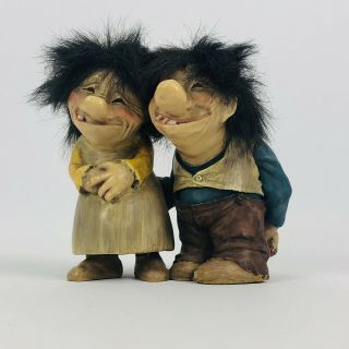 Candy Design Of Norway Husband And Wife Troll Vintage Figurine 7