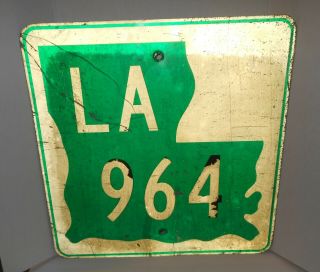 Vtg Retired Louisiana Highway Sign La 964 Rare To Find 24 " X 24 "