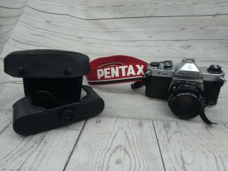 Vintage Asahi Pentax K1000 35mm Film Camera 50mm Lens Strap Case For Students