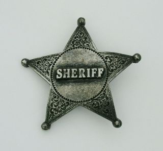 Vintage - Sterling Silver - 2 1/2 " Sheriff Badge - Marked On Back - Obsolete