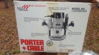 RARE VINTAGE USA MADE Porter Cable 693 1 - 1/2HP Plunge Base Router Kit 11