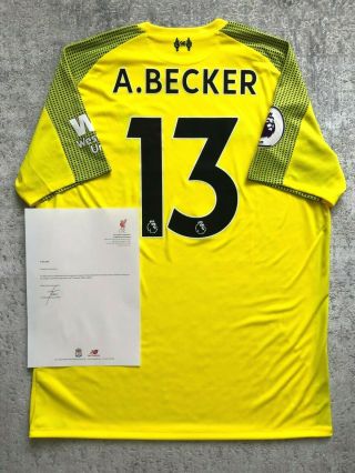 LIVERPOOL FC MATCH ISSUED GK SHIRT 2018/19 BECKER BRAZIL JERSEY EPL RARE 2