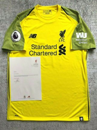 LIVERPOOL FC MATCH ISSUED GK SHIRT 2018/19 BECKER BRAZIL JERSEY EPL RARE 3