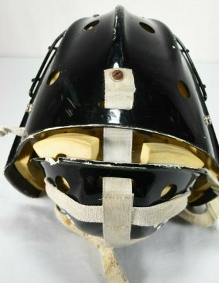 1990s Vintage Itech Black Goalie Mask Helmet with Metal Cage Mask Size Large 4