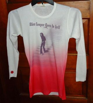 Vintage Alice Cooper Goes To Hell 1976 Promo Long Sleeve T - Shirt Size Med.