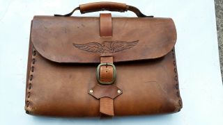 Vintage Hand Crafted Tooled Leather Briefcase