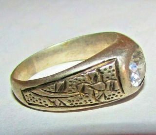 Antique Silver Ring Ethnic Islamic Middle East Handmade Vintage Ring Big Size