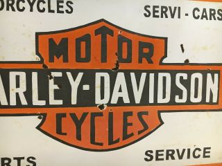 Harley Davidson Motorcycle Vintage Porcelain Sign Gas,  Oil,  Pegasus,  2Sided Flange 6