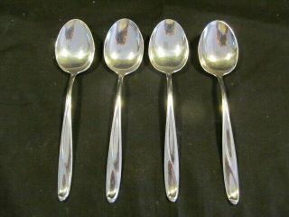 Reed & Barton Sterling Silver Sculpture Set Of Four Cream Soup Spoons