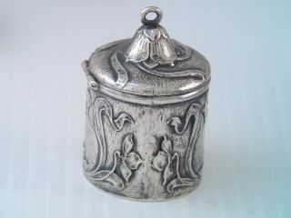 Rare Antique Art Nouveau Gorham Sterling Silver Thimble Case Gorgeous
