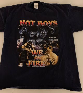 Rare Vintage 90s Hot Boys Rap T Shirt Lil Wayne Juvenile Fits Like Xl