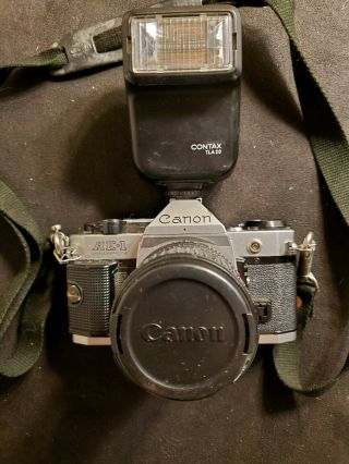 Vintage Canon Ae - 1 Ae1 35mm Camera With Extra Lenses