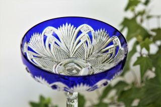 French BACCARAT CRYSTAL Tsar model,  Rare Champagne glass blue (A) 6