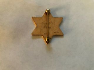 Vintage 10k Gold Enamel Jewish Star of David Pin Letter R 4.  0 Grams 4