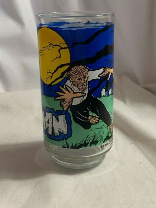 Vintage 1980 Universal Monsters Wolfman Drinking Glass