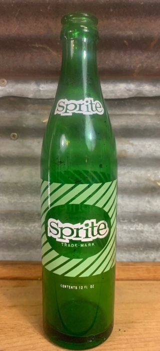 Vtg Sprite Green Glass 60s 12 Oz Soda Pop Bottle Coca Cola Crate 5 See All