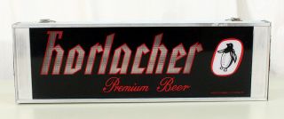 Horlacher •penguin• Rare Hanging Lighted Beer Sign Allentown,  Pennsylvania Penn.