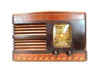 Vintage 1930s Old Multi Patterned Detrola Art Deco Depression Era Antique Radio