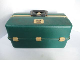 Vintage Umco 1000 Us Green Possum Belly? Fishing Tackle Box 7 Trays
