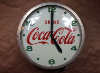 Rare Large Vintage Coca - Cola Round Domed Clock Coke Pepsi 7up Dr.  Pepper 22.  5”