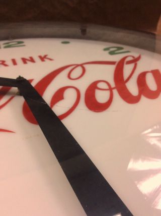 Rare Large Vintage Coca - Cola Round Domed Clock Coke Pepsi 7up Dr.  Pepper 22.  5” 3