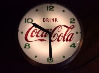 Rare Large Vintage Coca - Cola Round Domed Clock Coke Pepsi 7up Dr.  Pepper 22.  5” 5