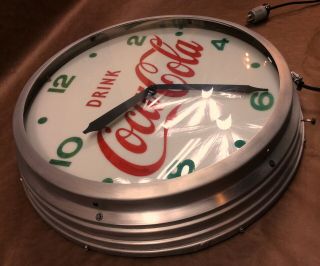 Rare Large Vintage Coca - Cola Round Domed Clock Coke Pepsi 7up Dr.  Pepper 22.  5” 6