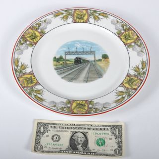 Vintage Railroad China Plate Illinois Central Mississippi Valley Route Syracuse