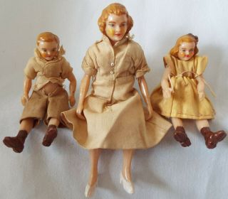 Ethel Strong Twinky Vintage 1940’s Dollhouse Family Mother/brother/sister Dolls