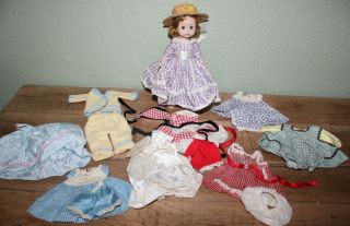 Vintage Madame Alexander - Kins Bent Knee Walker Doll Marked Alex,  Extra Dresses