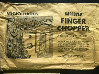 Micky Hades ' Improved Finger Chopper - Examinable - vintage magic trick 2