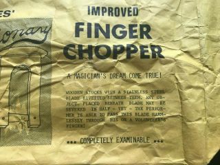 Micky Hades ' Improved Finger Chopper - Examinable - vintage magic trick 3