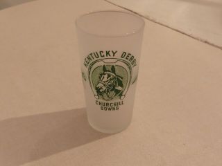 Vintage 1948 Kentucky Derby Glass Frosted Winner Citation Eddie Arcaro Jockey